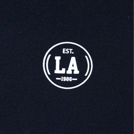 Black Chambray Mandarin Collar Polo Nawao.com