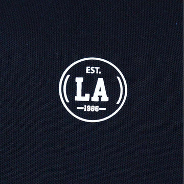 Black Chambray Mandarin Collar Polo Nawao.com