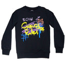 Black Chance The Rules Long Sleeve Graphic Sweat Tee Nawao.com