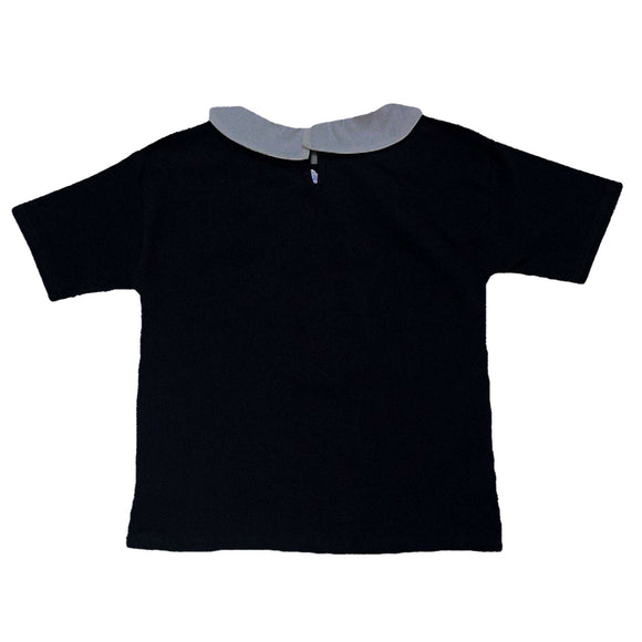 Black Collared Top Wednesday Black Nawao.com
