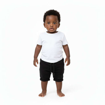 Black Color Denim Shorts Black Nawao.com