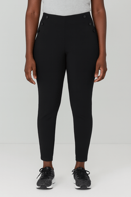 Black Criss Cross Elastic Waistband Legging Nawao.com