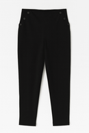 Black Criss Cross Elastic Waistband Legging Nawao.com