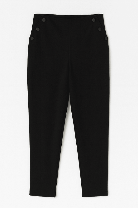 Black Criss Cross Elastic Waistband Legging Nawao.com