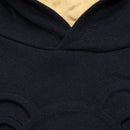 Black Cut And Sew Hooded Embossed Sweatshirts Nawao.com