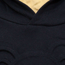 Black Cut And Sew Hooded Embossed Sweatshirts Nawao.com
