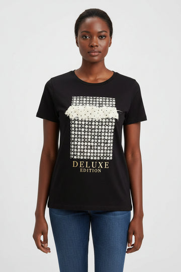 Black Deluxe Foil T Shirt Nawao.com