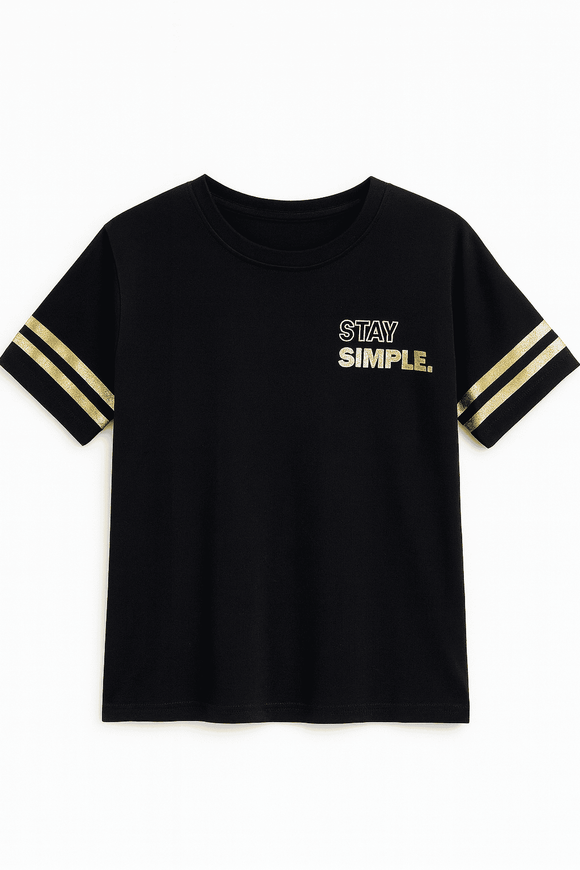 Black  Drop Shoulder T Shirt Nawao.com