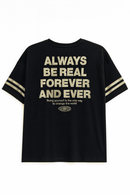 Black  Drop Shoulder T Shirt Nawao.com