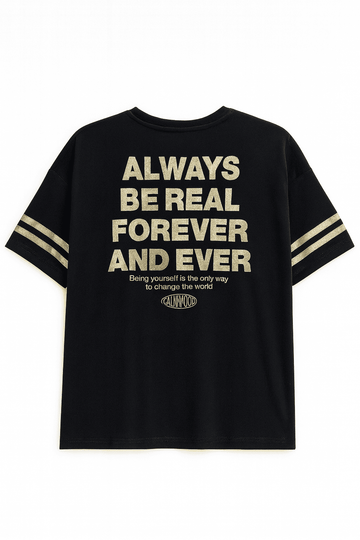 Black  Drop Shoulder T Shirt Nawao.com
