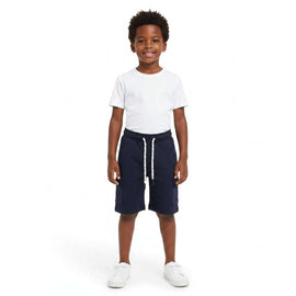 Black Elasticated Cargo Pocket Shorts Black Nawao.com