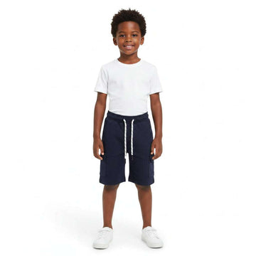 Black Elasticated Cargo Pocket Shorts Black Nawao.com
