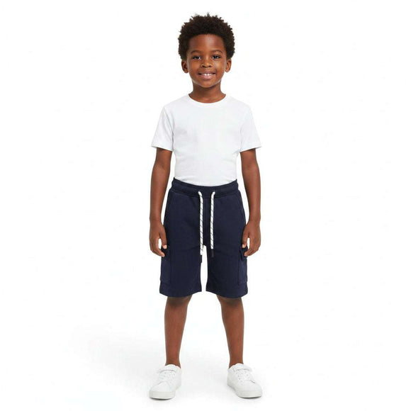 Black Elasticated Cargo Pocket Shorts Black Nawao.com