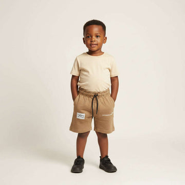 Black Elasticated Shorts Black Nawao.com