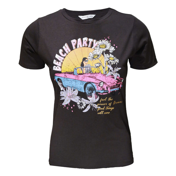 Black Embellished T Shirt Nawao.com