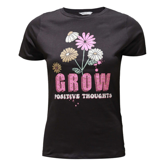 Black Embellished T Shirt Nawao.com
