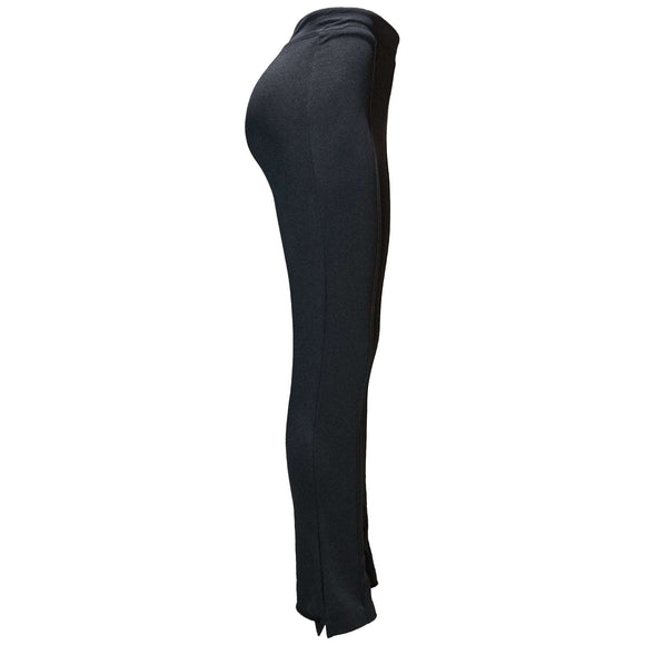 Black Fit And Flare Trousers Nawao.com