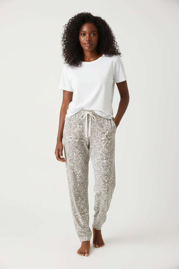 Black Flower Table Pajama Bottom Assorted Nawao.com