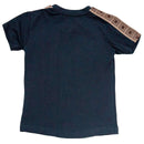 Black Foil Print Short Sleeve T Shirt Black Nawao.com