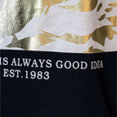 Black Foil Printed T Shirt Nawao.com