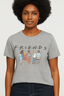 Black Friends Embroidered T Shirt Black Nawao.com