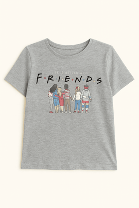 Black Friends Embroidered T Shirt Black Nawao.com