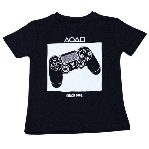 Black Game T Shirt And Long Pant Pyjama Set Nawao.com