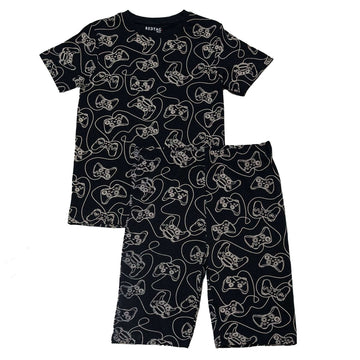 Black Gaming Aop Night Suit Black Nawao.com