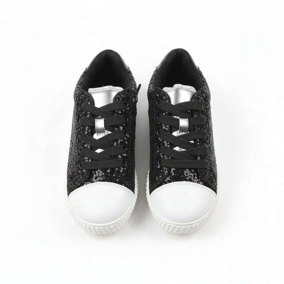 Black Glitter Sneaker Black Nawao.com