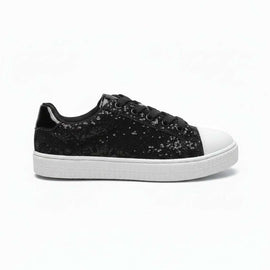 Black Glitter Sneaker Black Nawao.com