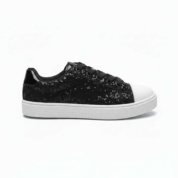 Black Glitter Sneaker Black Nawao.com