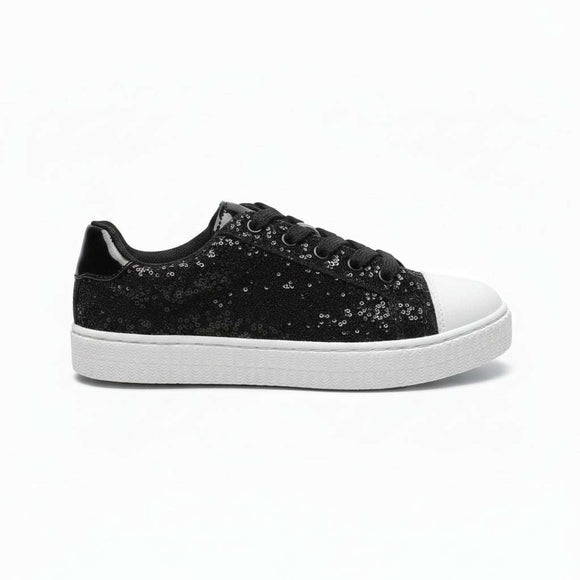 Black Glitter Sneaker Black Nawao.com