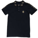 Black Golden Tape Polo Black Nawao.com