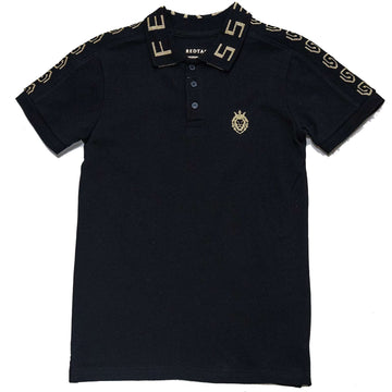 Black Golden Tape Polo Black Nawao.com
