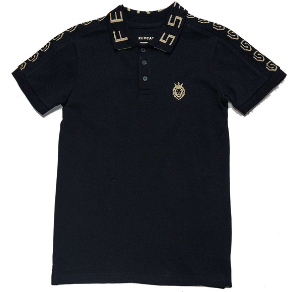 Black Golden Tape Polo Black Nawao.com