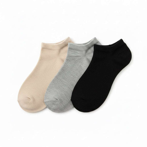 Black  Grey  Nude Ladies 3 Pack Invisable  Socks Nawao.com