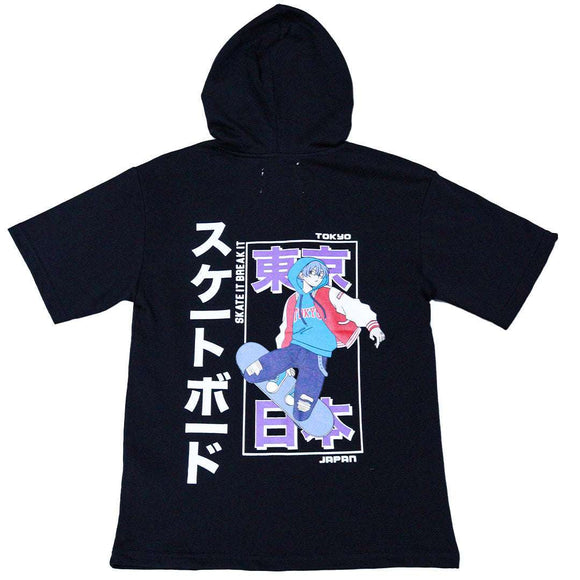 Black Hoody Tee Nawao.com