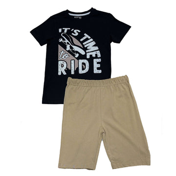 Black Its Time To Ride Graphic Night Suit Black Nawao.com