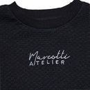 Black Jacquard Cut N Sew T Shirt Nawao.com