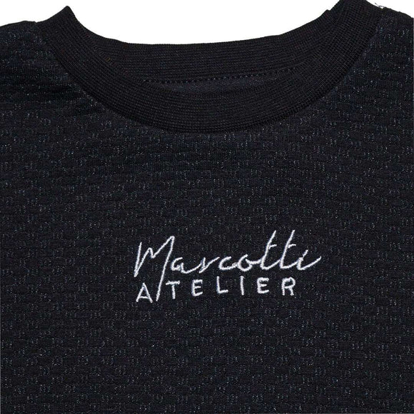 Black Jacquard Cut N Sew T Shirt Nawao.com