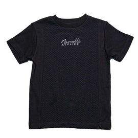 Black Jacquard Cut N Sew T Shirt Nawao.com