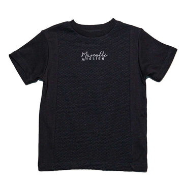 Black Jacquard Cut N Sew T Shirt Nawao.com