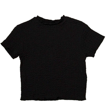 Black Jacquard Jersey Top Nawao.com