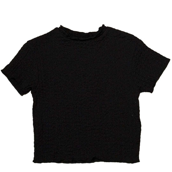 Black Jacquard Jersey Top Nawao.com