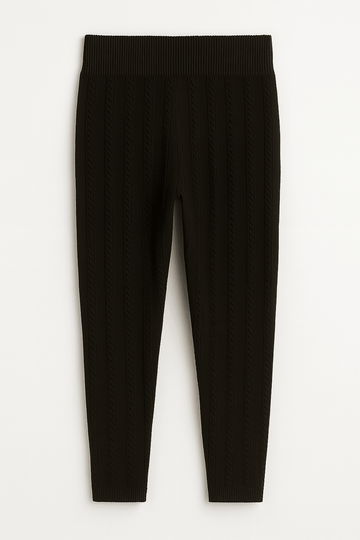 Black Jacquard Leggings Black Nawao.com