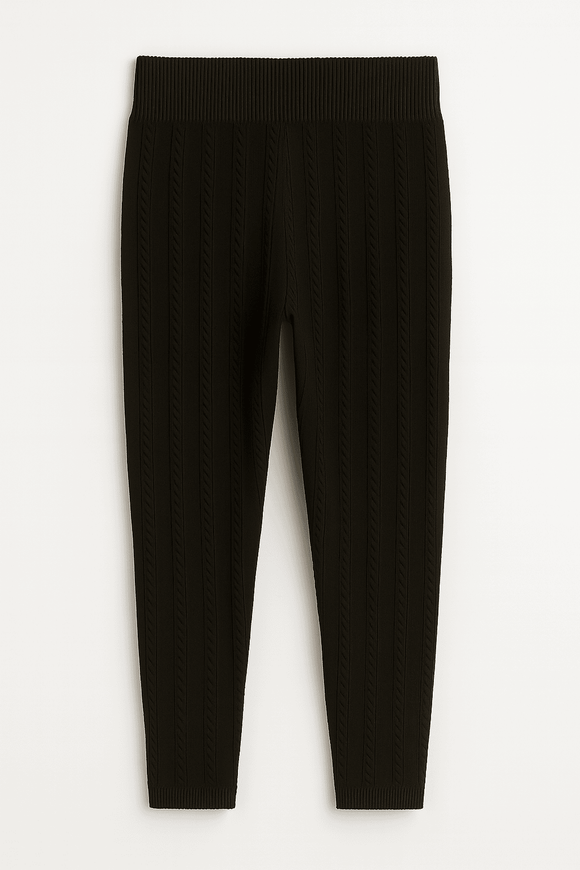Black Jacquard Leggings Black Nawao.com