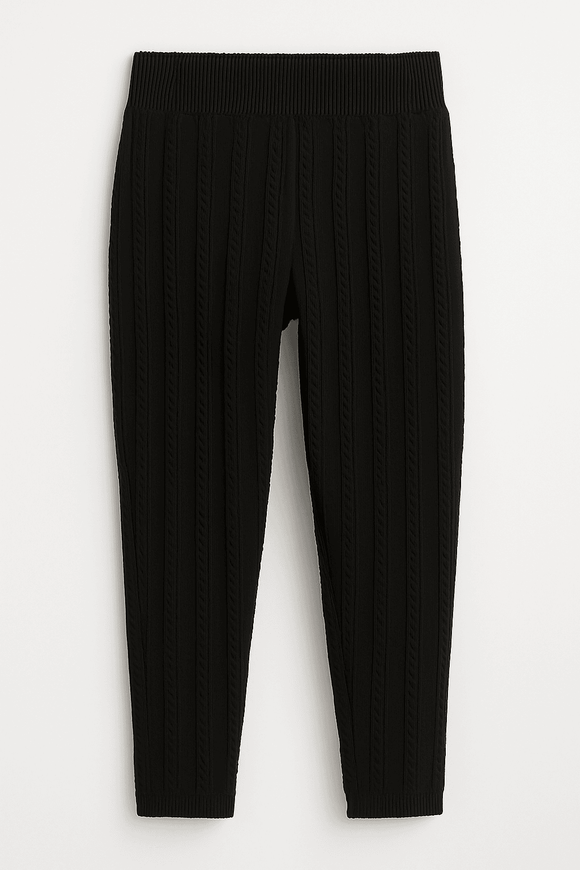 Black Jacquard Leggings Black Nawao.com