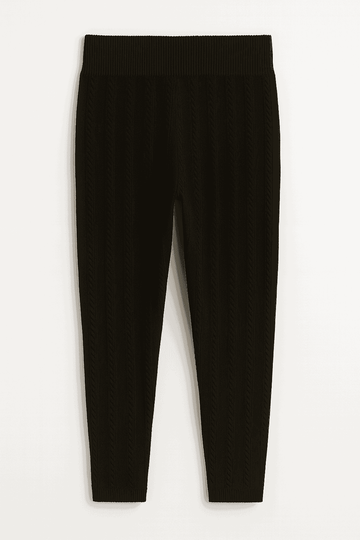 Black Jacquard Leggings Black Nawao.com
