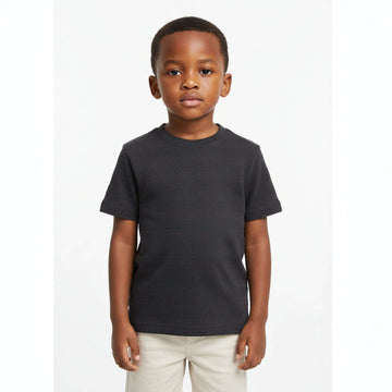 Black Jacquard Loose Fit T Shirt Black Nawao.com