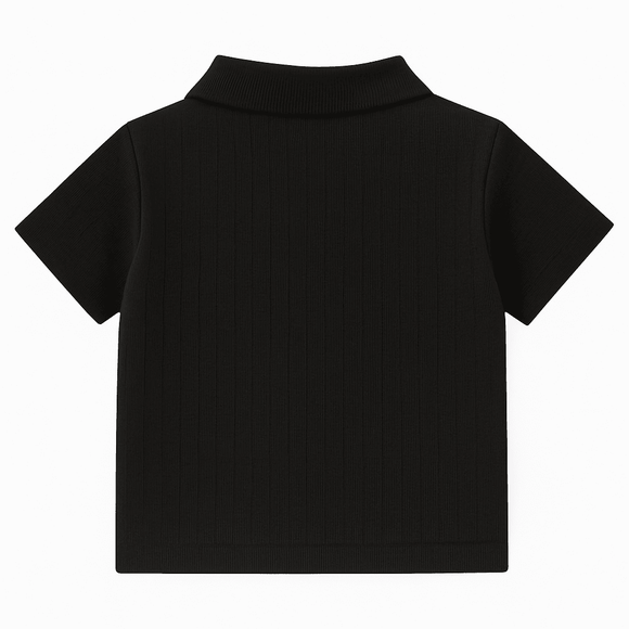 Black Jacquard Polo Nawao.com